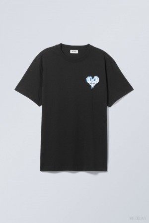 Angry Heart Weekday Oversized Graphic Printed T-shirt | VKJT5687