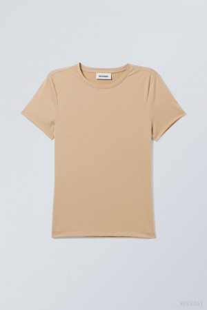 Beige Weekday Fine T-shirt | HFGM7998