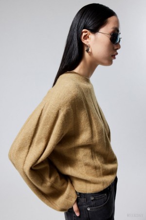 Beige Weekday Fiona Rib Sweater | CMGE6381