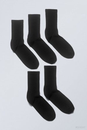 Black Weekday 5-pack Sport Socks | BURM9037