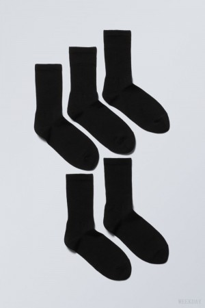 Black Weekday 5-pack Sport Socks | IVEE8350