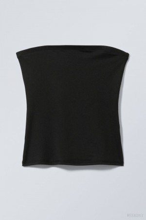 Black Weekday Act Tube Top | CSSA0046