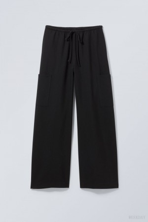 Black Weekday Adisa Suiting Cargo Trousers | FIYQ6299