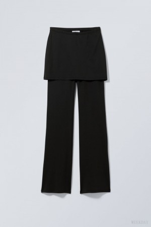 Black Weekday Bella Skirt Trousers | WRCC5922