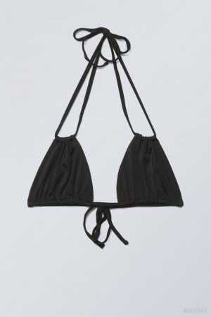 Black Weekday Breeze Tie Bikini Top | YSIC0532