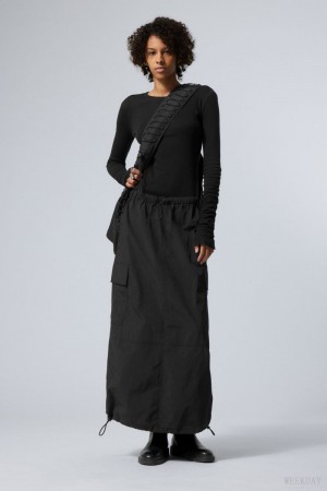 Black Weekday Edge Cargo Skirt | NWCY5052