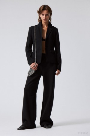 Black Weekday Esma Fitted Blazer | ZWMH6503