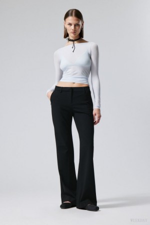 Black Weekday Kate Flared Suiting Trousers | IFDL2803