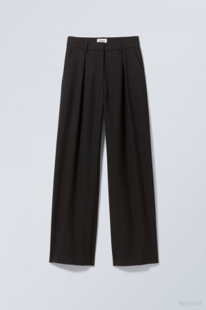 Black Weekday Lilah Tailored Trousers | ZYRV7235