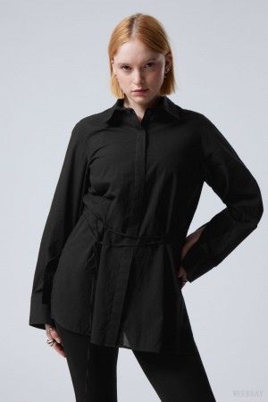 Black Weekday Magma Lightweight Shirt | EMVJ0723