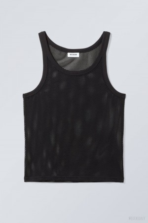 Black Weekday Matheus Mesh Tank Top | FOLO2334