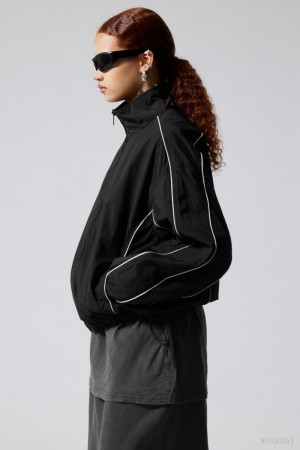 Black Weekday Nera Windbreaker Jacket | JQWI8159