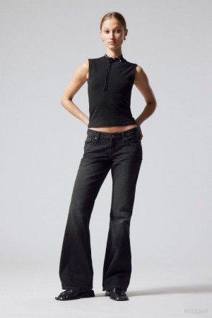 Black Weekday Nova Low Slim Bootcut Jeans | HGES0999