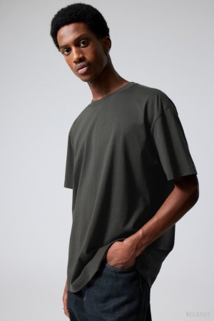 Black Weekday Oversized Heavyweight T-shirt | ZKSF5282