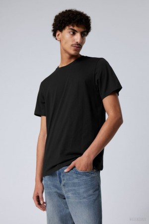 Black Weekday Standard Midweight T-shirt | ZRUF0166