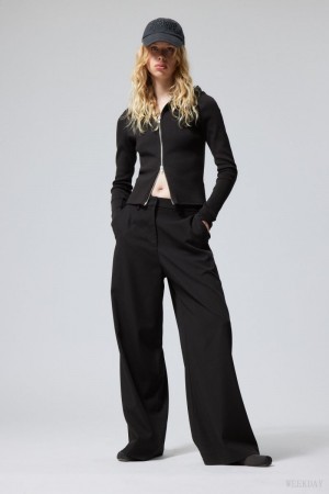 Black Weekday Tate Suiting Trousers | WMCF4670