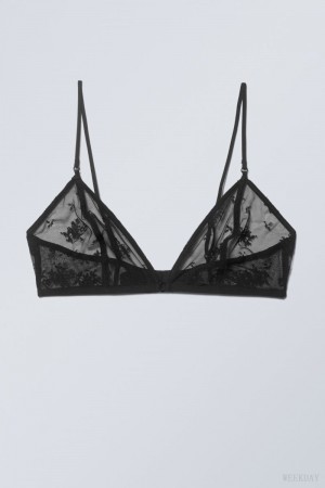 Black Weekday Zelda Lace Bralette Bralette | RLHF5727