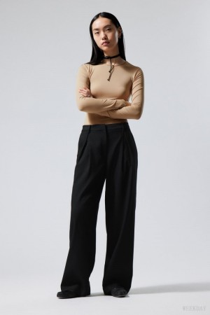 Black Weekday Zia Suit Trousers | CDTE4565