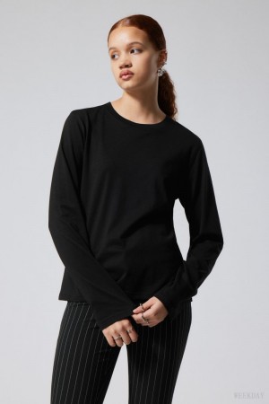 Black / White Weekday 2-pack Essence Standard Long Sleeves | QBBN1449