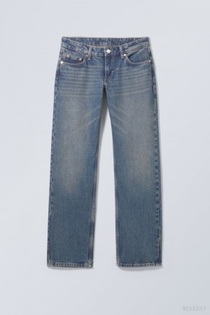 Blue Weekday Arrow Low Straight Jeans | PKXY8254