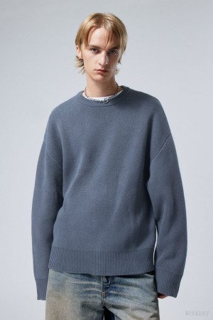 Blue Weekday Cypher Oversized Sweater | NGGP4596