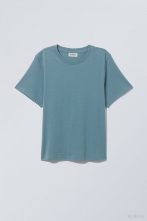 Blue Weekday Essence Standard T-shirt | EPLX7024