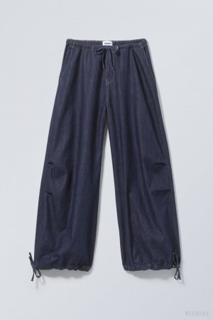 Blue Weekday Luisa Denim Baggy Parachute Trousers | VBRS4935