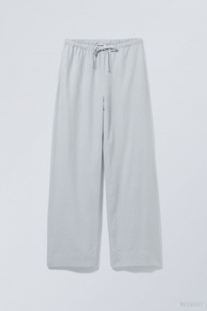 Blue Weekday Mia Linen Mix Trousers | HNAA9315