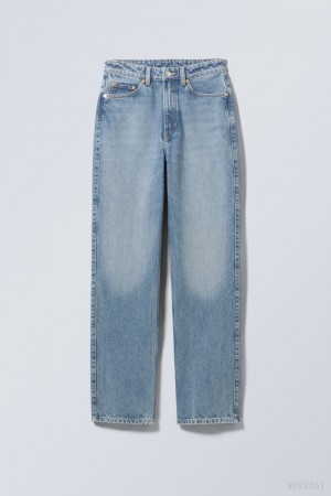 Blue Weekday Rowe Extra High Straight Jeans | JHFZ9930