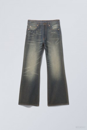 Blue Weekday Time Loose Bootcut Jeans | WXFT7376