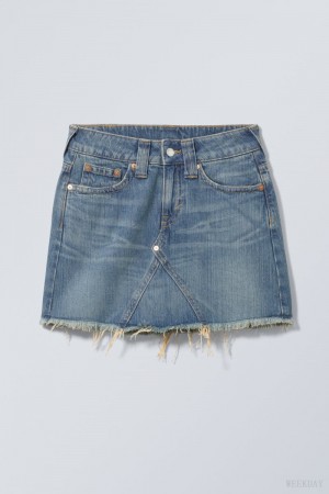 Blue Weekday Ventura Denim Short Skirt | CHFB8050