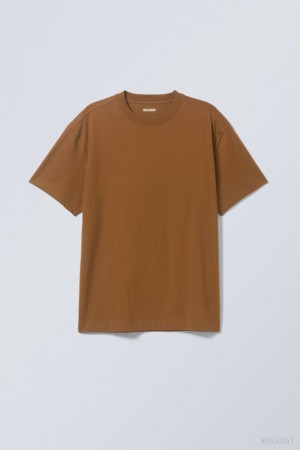 Brown Weekday Oversized Heavyweight T-shirt | LWND3353