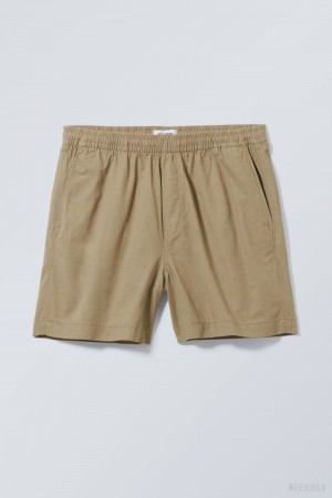 Dark Beige Weekday Alex Relaxed Shorts | FBOW9014