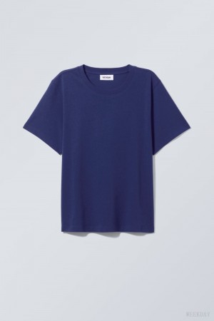 Dark Blue Weekday Essence Standard T-shirt | TSRV7323