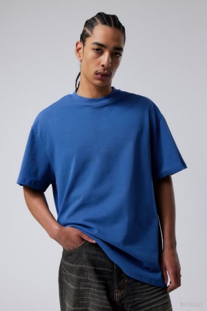 Dark Blue Weekday Great Heavyweight T-shirt | KSIA3592