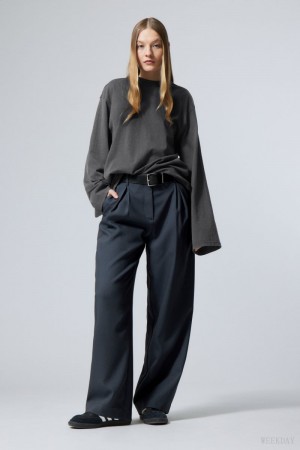 Dark Blue Weekday Zia Suit Trousers | TYXM9943