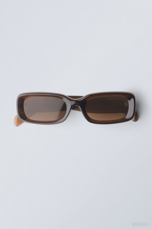 Dark Brown Weekday Cruise Squared Sunglasses | ZLUB6415