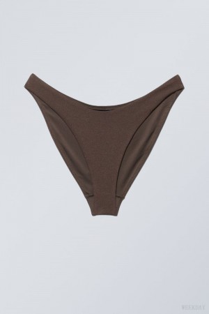 Dark Brown Weekday Highcut Bikini Bottoms | TTJE3190