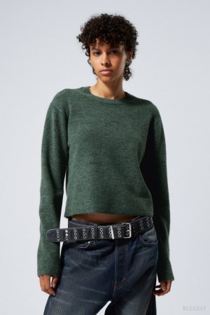 Dark Green Weekday Ayla Sweater | WIRL1889