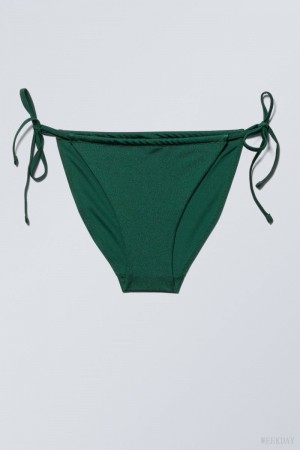 Dark Green Weekday Breeze String Bikini Bottoms | YZCM0155