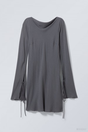 Dark Grey Weekday Bella Mini Dress | TKSA4685