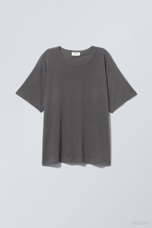 Dark Grey Weekday Boxy Relaxed T-shirt | WSOT6868