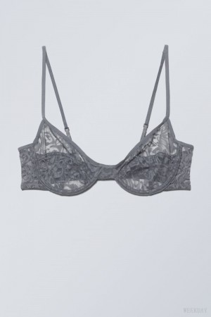 Dark Grey Weekday Molly Underwire Bra Bra | ZRKJ6849