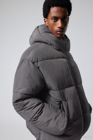 Dark Grey Weekday Pat Puffer Jacket | BAZO4103