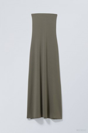 Dark Khaki Weekday Act Tube Dress | HGLJ4687