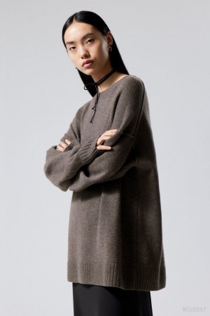 Dark Mole Weekday Eloise Oversized Wool Sweater | HJOU8000