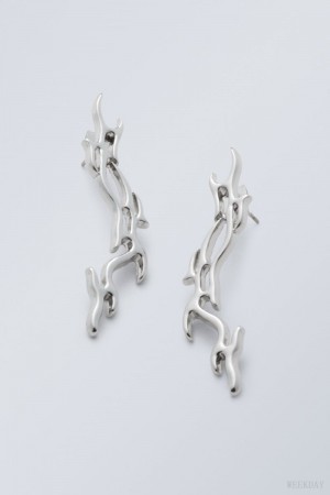 Dark Silver Weekday Asta Earrings | JRSN4647