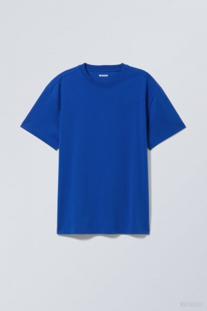 Deep Blue Weekday Oversized Heavyweight T-shirt | HFWB0405