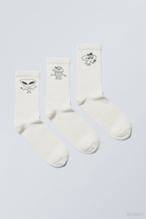 Doodle Guys Weekday 3-pack Sport Graphic Socks | MRXE1898