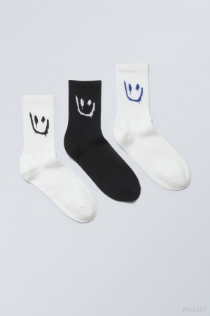 Drippy Mix Weekday 3-pack Sport Graphic Socks | QMCJ3374